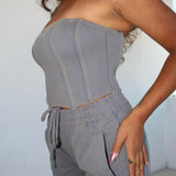 Cara Pant Set in Gray